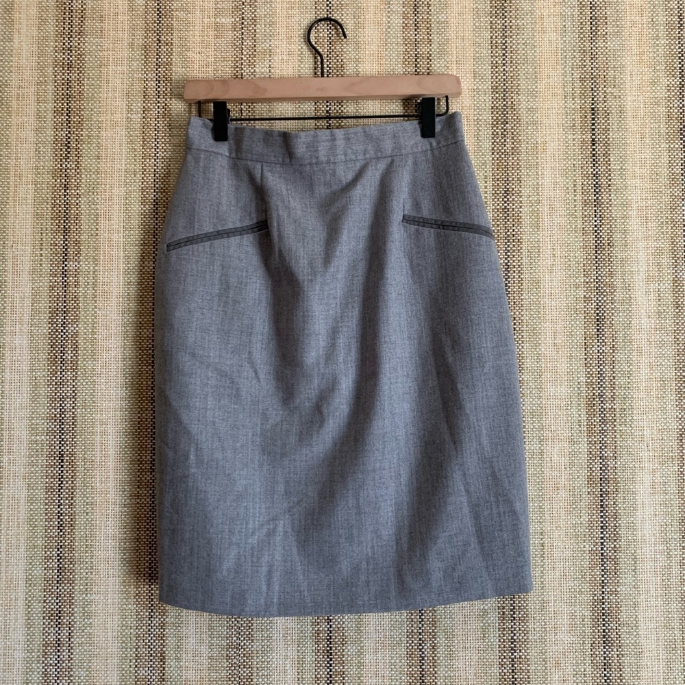 Cappagallo Wool Skirt Formal Grey Women Size 10 Clothing Fashion Long Vintage